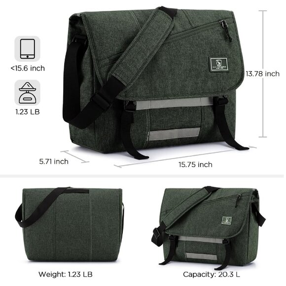 OIWAS Messenger Bag for Men, 15.6 Inch Laptop Crossbody Bags Women Casual - Picture 4 of 4
